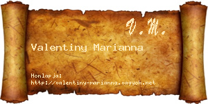 Valentiny Marianna névjegykártya